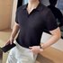 Men’s Knitted Hollow V-Neck Polo Shirt – Summer Thin & Breathable | Slim Fit Lapel Design | High-End Fashion Knitwear