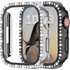 Glass+Watch Cover for Apple Watch 45mm 41mm 40mm 44mm 38mm 42mm Bling Case Diamond Bumper Protector for iwatchSE 8 7 6 5 4 3 2 1