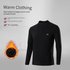 Men’s Thermal Fleece Long Sleeve T-Shirt, Semi-Turtle Neck Base Layer For Winter, Warm Black Undershirt For Cold Weather
