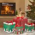 Goodfortune 3Pcs Christmas Box Foldable Bright Color Christmas Style Snowman Patterns Bow Tie Merry Christmas Gift Box for Festival