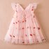 2024 new summer girls‘ dress Korean style flying sleeve princess dress children’s pineapple embroidered suspender skirt gauze skirt