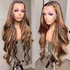 13×6 HD Highlight Wig Human Hair 30 Inch Body Wave Lace Front Wig Ombre Colored Brazilian Honey Blonde Wigs