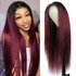 T1B/99J Straight Bury T Front Human Hair Brazilian Remy Omber Lace Frontal Wigs For Women HairUGo