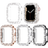 Diamond Case For Apple watch 7 41mm 45mm 44mm 40mm 42mm 38mm Accessories Bling Bumper Protector Cover iWatch series 8 3 4 5 6 se