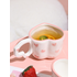 1PC Handdrawn Mug Creative Heart shaped Handle Water Cup Cute Pink Handmade Ceramic Coffee Cup