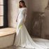 Women’s Clothing Long Sleeved Wedding Dress, Forest Style, New Style, Simple U Neck, Slim Fishtail Style, Travel Photography, Small Tail