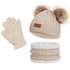 Children’s autumn winter set, knitted yarn neck cover, warm baby hat and scarf two-piece set with added velvet