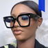 Women’s Glasses Square Rice Nail Large Frame Glasses Frame New Flat Glasses Personality Anti Blue Light Glasses Frame