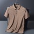 Men’s Summer Ice Silk Polo Shirt Short-sleeved T-shirt Men’s Lapel T-shirt Young And Middle-aged Elastic Light Mature Casual Polo Shirt Men’s Clothing