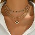 Hot Selling Summer Fashion Unique Design Devil’s Eye Necklace Three Piece Set Women’s Accessories