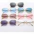 Women’s Metal Diamond-trimmed Sunglasses Cover Trend Ladies Hollow Double Beam Sunglasses