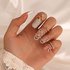 Women Luxury Fingernails Ring Fashion Bowknot Knuckle Nail Ring Decoration Tip Nail Art Charm Crown Flower Crystal Rhinestone Finger Nail