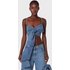 New Retro Hot Girl Personality Three Dimensional Bow Tube Top Vest European And American Trendy Suspender Tube Top Denim Suspender Top