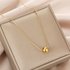 Stainless Steel Round Bead Pendant Necklace For Women Girls Gold Color Classic Simple Clavicle Chain Wedding Party Jewelry Gift