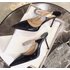 2024 Summer New High-heeled Fine Heeled Pointy Diamond Slippers Women Wear A Line With A Bun Head Half Drag Mueller Shoes Women