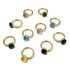 Faceted Geometric Copper Ring Multi-Color Crystal Mushroom Head Jewelry For Men And Women