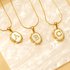 Women’s Jewelry – Elegant Titanium Steel Shell Letter Pendant Necklace With 18K Gold Plated Lava Design, Minimalist Style For Everyday Wear