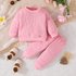 225 New Spring And Autumn Cross Border Baby Girl Round Neck Long Sleeve Top + Letter Printed Pants Two Piece Set In Stock