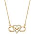 Romantic Fashion Silver Gold Color Infinity Forever Love Necklace Cz Happiness Heart Pendant Necklace For Women Gift Jewelry