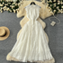 French Retro Romantic Atmosphere Sleeveless Dress For Women Lace Mesh Design Super Fairy Temperament Long Skirt