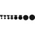 2PCS Black Punk Mens Stainless Steel Stud Roundness Earrings Men Women Hip Hop Rock  Piercing Gauge Roundness Earrings Jewelry