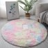 Instagram style long hair thick plush carpet, household living room, water absorbing coffee table carpet, bedroom dressing table, round silk wool