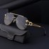 European and American retro leopard mirror leg sunglasses men’s trend rimless cut edge men’s sunglasses mirror sunglasses
