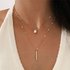 Simple Crystal Geometric Gold Color Pendant Necklace Set for Women Charms Fashion Square Rhinestone Female Jewelry 2023