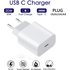 20W Type C Cable Charger Adapter Wall EU US Plug For IPhone 14 13 12 11 Pro Max 14Plus X XS Samsung S23 S21 Note20Ultra Fast Charging