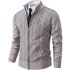 “Men’s Stand Collar Zip-Up Knit Sweater – Autumn/Winter Thickened Cardigan (Beige, Gray, Burgundy, Navy, Brown, M-3XL)“