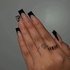 Sweet and Cool False Nails, Black French Simple Love Long Ballet Tablets, 24 Valentine’s Day Nail Tablets
