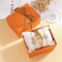 New Women’s Exquisite Square Dial Watch With Diamond-Studded Letter Bracelet Fashion Set