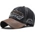Denim PU patchwork baseball cap embroidered letters washed cotton adjustable baseball cap outdoor sports cap for men and women