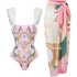 2023 New Fleece One Piece Women’s Swimwear French Covering Belly Slim Swimwear Chiffon Beach Skirt