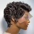 Cheap Pixie Cut Wig Short Curly Lace Front Human Hair Wigs for Black Women Brazilian Finger Wave 13×4 Transparent Lace Wigs Sale