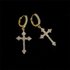 Fashion Korean Sliver Color Z Ircon Cross-Shape Drop Earrings for Women Men Punk Hip Hop Crystal Pendant Earrings Party Jewelery