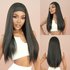 Women’s headband wig high temperature silk Headband Wigs black long straight headscarf wig
