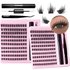 Lash extension set Sectional Fleece Glue Tweezers Set Natural Thick False Eyelashes C-curl Single eyelash cluster