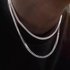 Stainless 3mm Front And Back Ground Chain Three-dimensional Men’s Gold Necklace Hip-hop Jewelry Titanium Steel