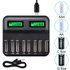 8-Slot Battery Charger USB Powered AA/AAA/C/D Rechargeable Battery Charger with LCD Display 2021 New Arrivals