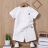 2025 Summer New Boys Fashion Embossed Letters Short Sleeve T Shirt And Shorts Set Kids Fashion Set