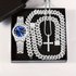 Watch Gift Set Popular Diamond Encrusted Luxury Steel Band Quartz Watch And Diamond Encrusted Hip Hop Cuban Bracelet Matching Watch