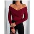 Women’s Clothing Sexy Women’s Tops Spring New Irregular Knitted Long Sleeved Women’s Tops