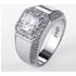 Men’s Jewelry Luxury Exquisite Ring Silver Plated K White Gold Simulated Zircon Jewelry