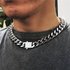 Hot-Selling Men’s Four-Sided Polished Stainless Steel Cuban Encrypted Chain Flat Buckle Thickened Hip-Hop Necklace
