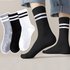 Men’s Socks Mid Tube Men’s Socks Sports Striped Parallel Bars Sweat Absorbent Breathable Long Tube Basketball Socks Batch