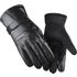 Gloves Men’s Winter Touch Screen Leather Gloves Warm Cold Protection Plus Velvet Thick Cotton Gloves Outdoor Riding Battery Vehicle Gloves