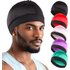 Men’s Headwrap Silk Breathable Base Wig Cap Wide Brim Elastic Satin Wave Cap Outdoor Leisure Wave Cap