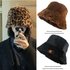 Autumn and winter  hat women’s  sweet and cute bucket hat hat leopard plush fisherman hat warm thickened basin hat