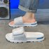 2025 Spring And Summer Trend Fashion Wear Super Soft Slippers Men’s Velcro Air Cushion Personality All Casual One Word Slippers